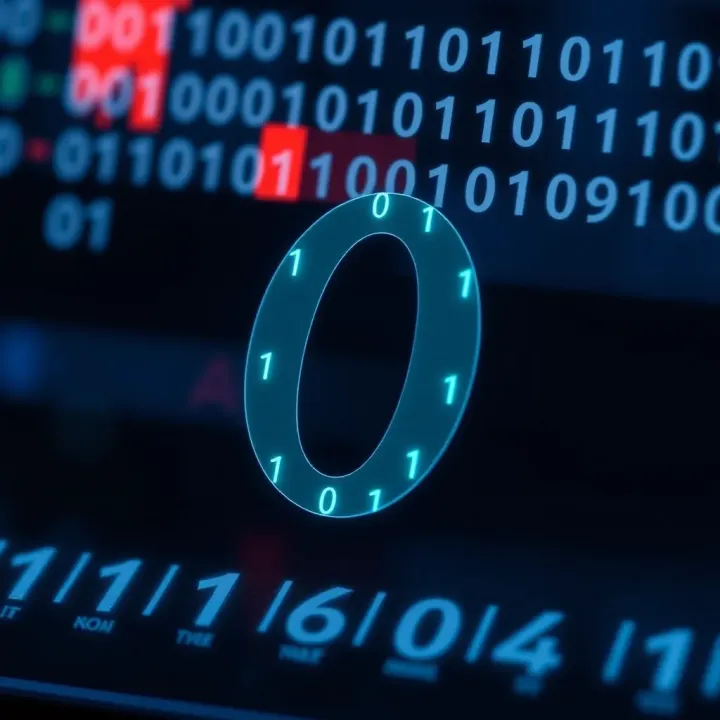 Diagram showing the binary numeral system with digits zero and one