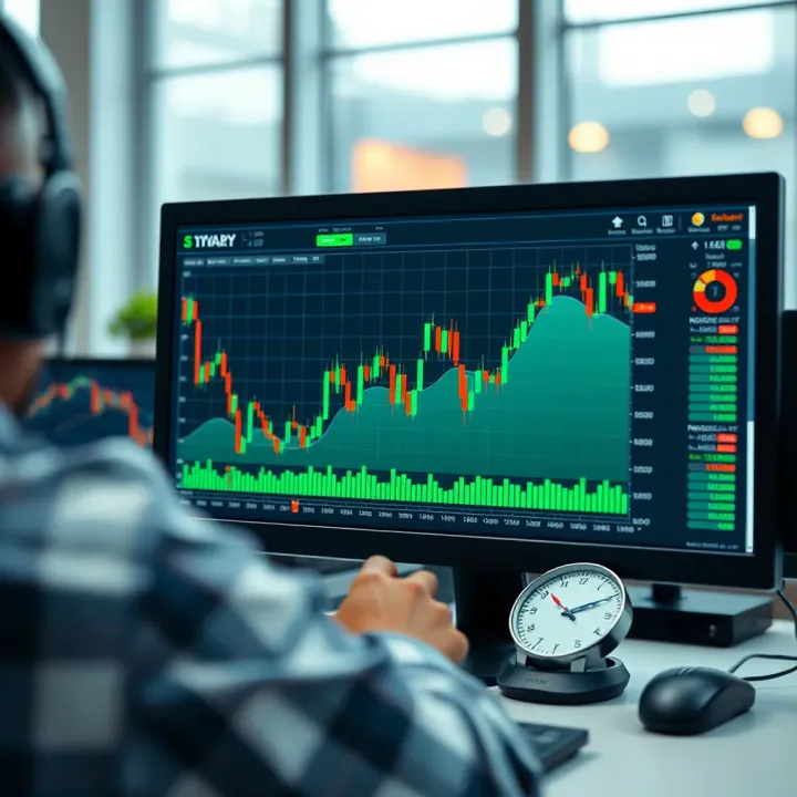 Diagram showing automated trading software analyzing binary options market data