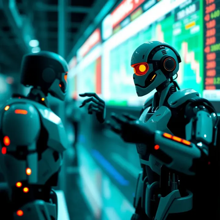 Graphic illustrating benefits and risks of using binary bots in trading