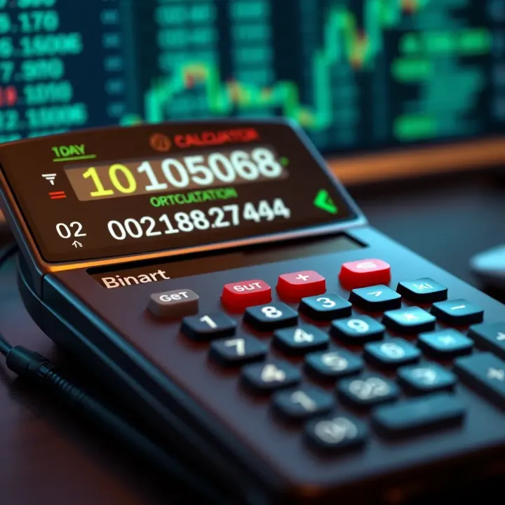 Electronic device displaying binary calculator interface with arithmetic operations in progress