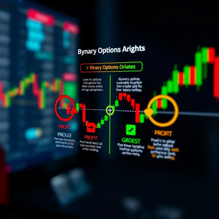 Diagram illustrating how binary options trading works with clear indicators of profit or loss outcomes