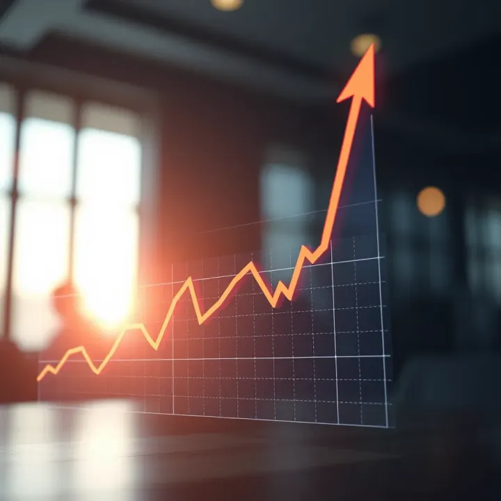 Digital graph showing an upward trend representing financial market growth in Kenya