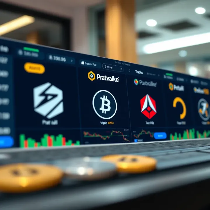 Visual overview of popular crypto trading platforms accessible in Kenya displaying logos and interface elements