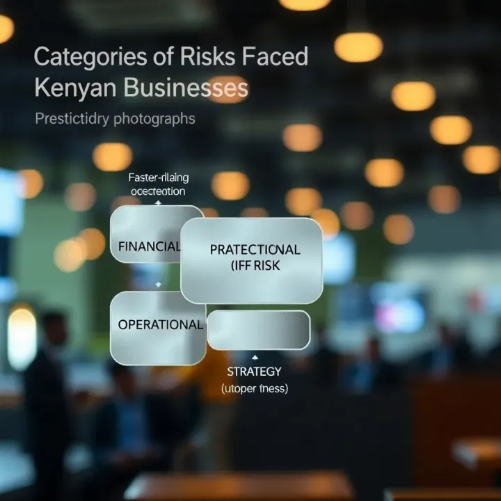 Diagram illustrating various categories of risks including financial, operational, and strategic risks for businesses in Kenya