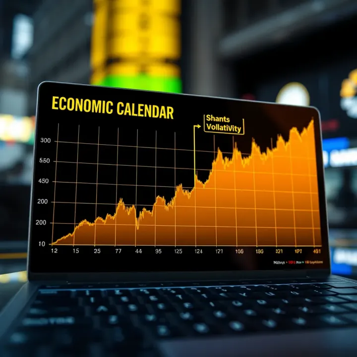 Graph showing the correlation between economic calendar events and market volatility