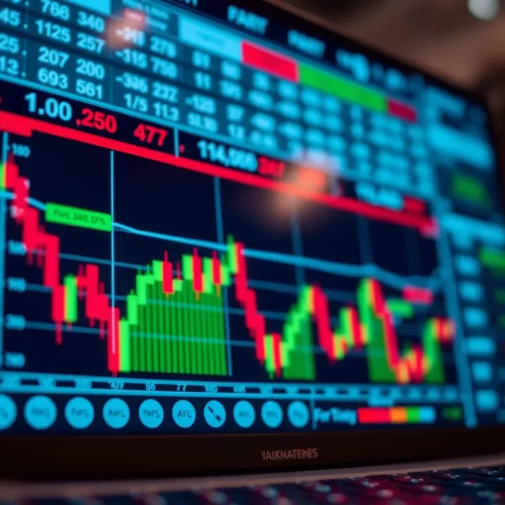 Forex Trading Platform Interface with Virtual Funds Conceptual illustration of trading platform interface with virtual funds balance visible